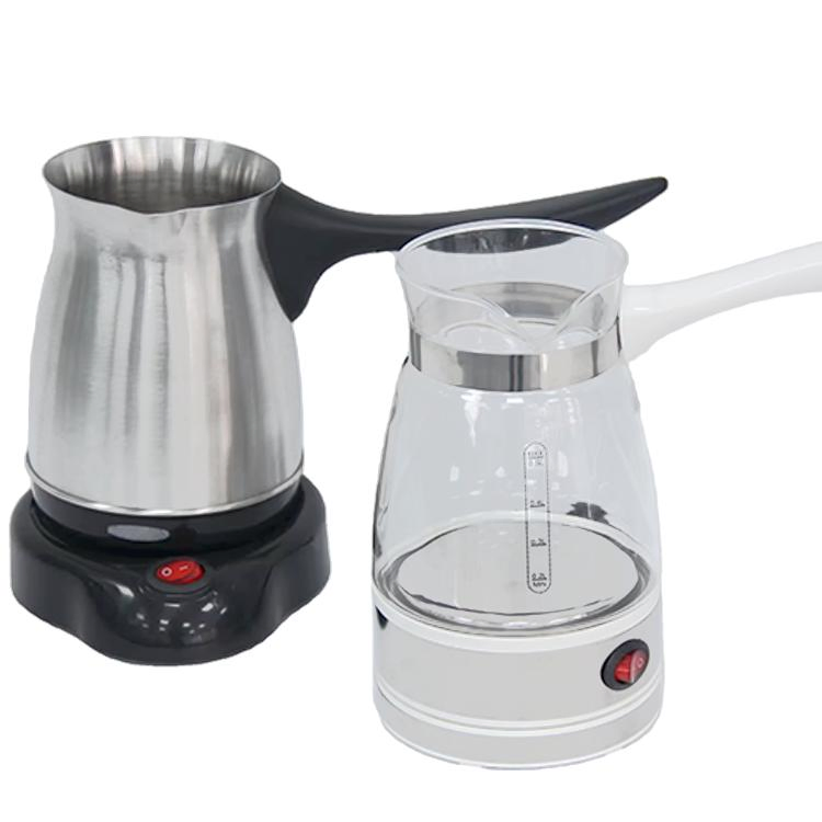 0.5L 600W Electric Turkish Coffee Pot Portable Travel Glass Cordless Coffee Kettle with Handle