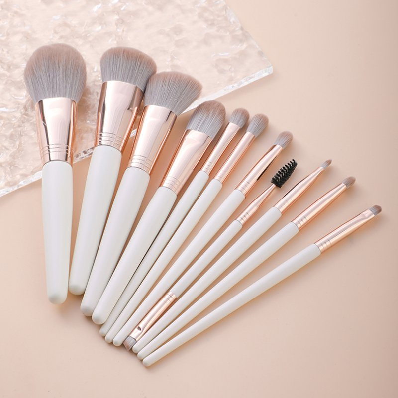 Makeup Brushes 11PCS White Wooden Handle Private Label Makeup Brush Set Private Label Factory Price