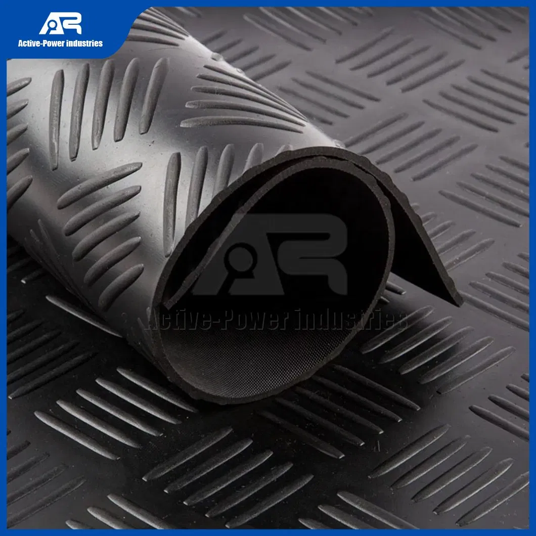 Active-Power Industries Playground Rubber Flooring Mat Factory Checker Floor Mat China Non Toxic Checker Rubber Flooring Sheeting