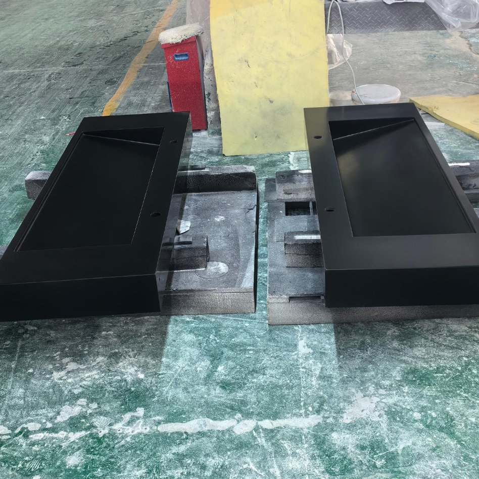 Customized Dimension Black Color Wall Hung Wash Basin High-End Bathroom Shampoo Sink