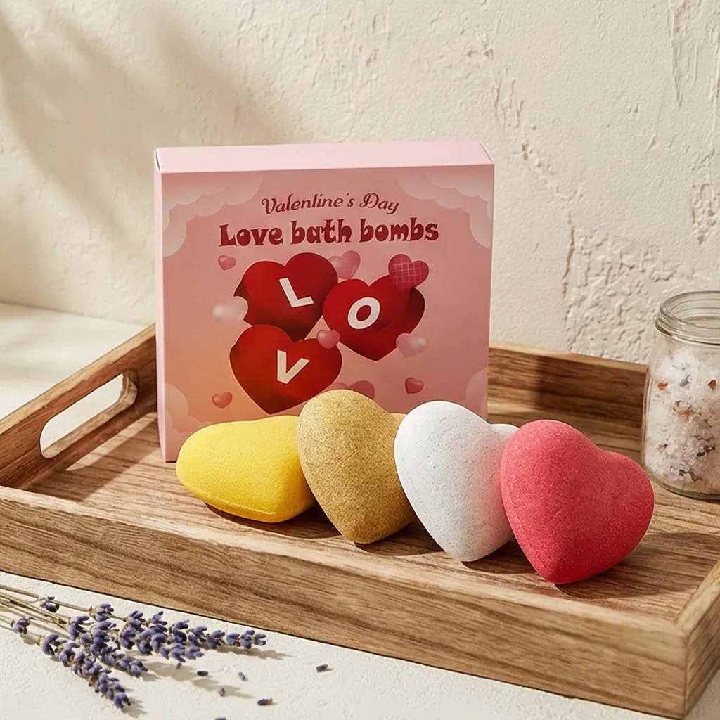 Heart-Shaped Valentine's Day Bath Bombs for a Soothing Bath