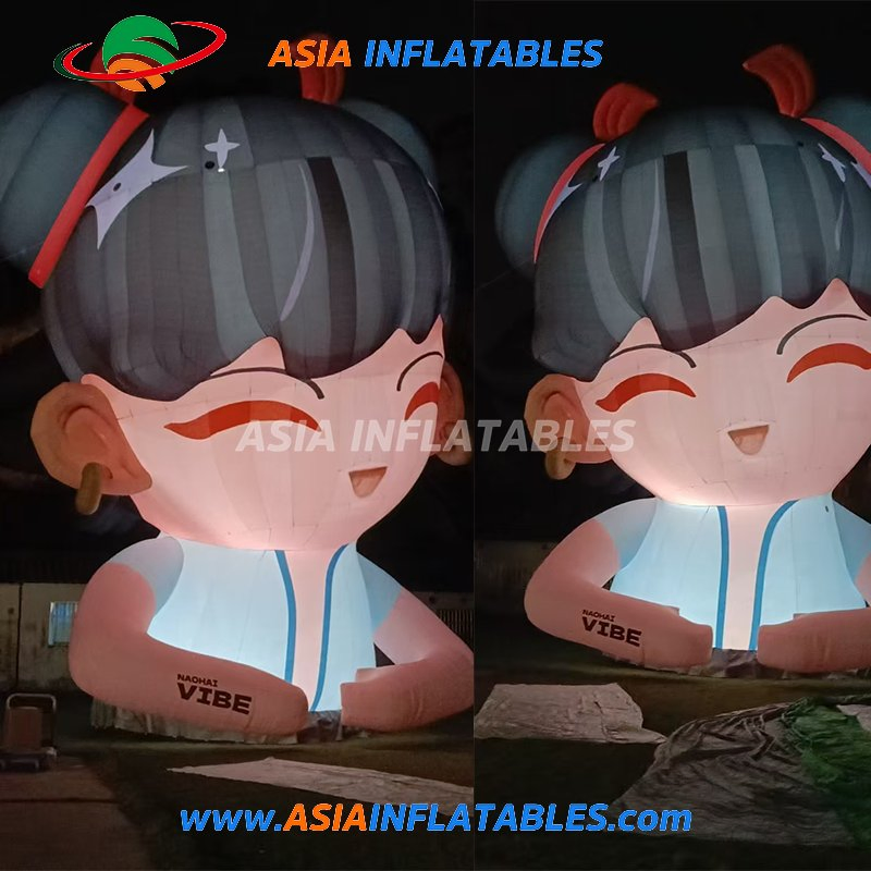 Outdoor Giant Nezha Dragon Prince Inflatable Advertising Characters Display with LED Lighting