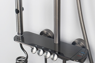 Senhang Bathroom Gun Gray Four-Function Boosting Shower Head Set