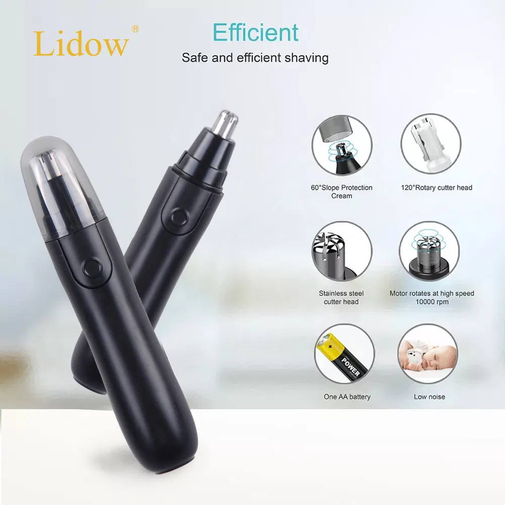 Lidow Battery Operated Painless Ear and Nose Hair Trimmer for Men & Women