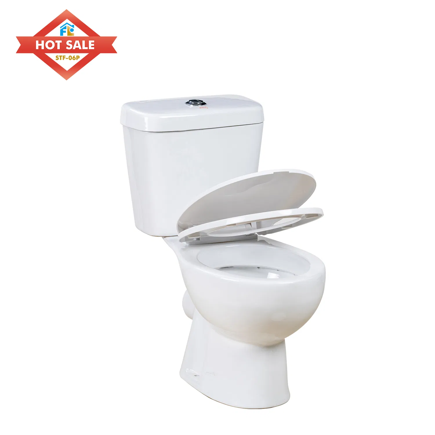 Dual-Flush Two Piece Siphonic Toilet with S-Trap and P-Trap Toilet for Hotel