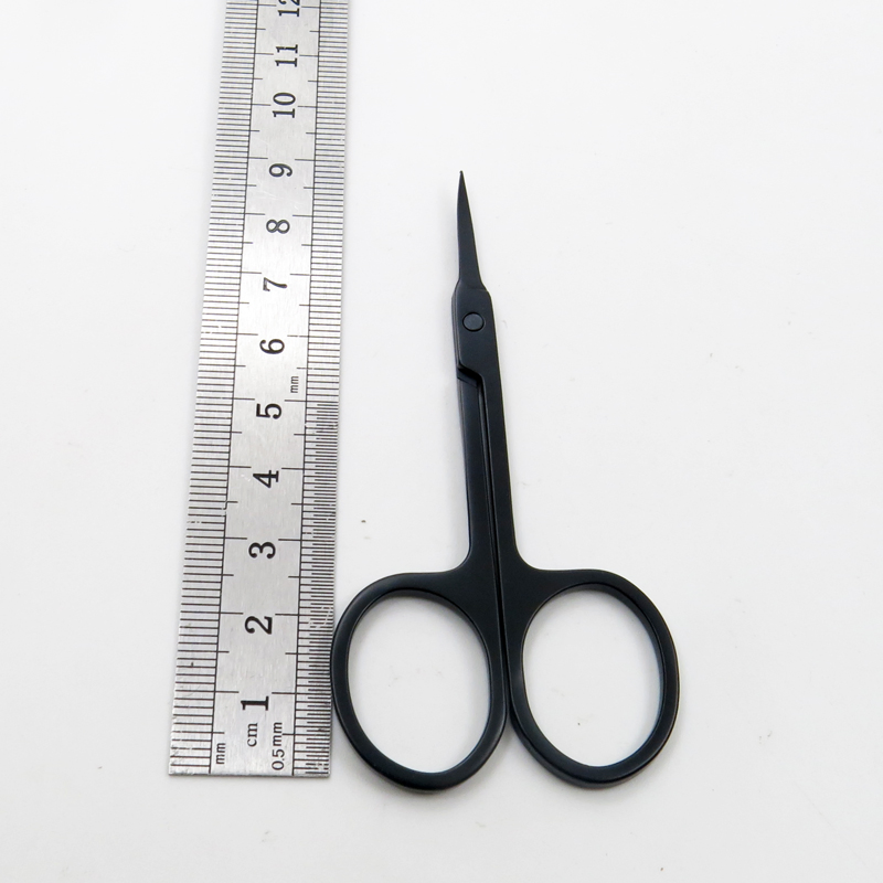Black Color Sharp Beauty Scissors for Eyebrow Hair Cutting Facial Trimming Portable Manicure Care