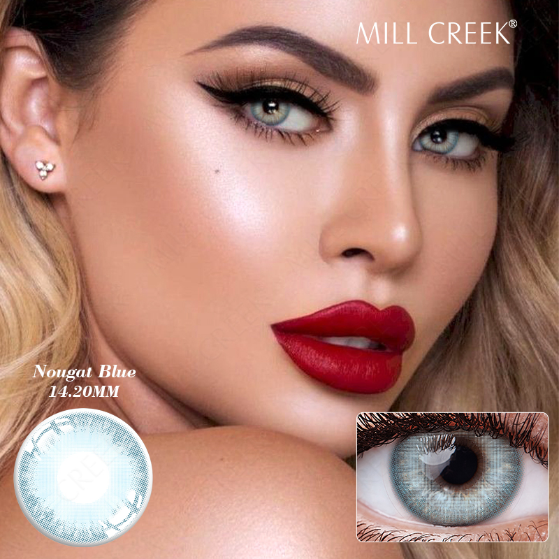 Wholesale 1 Yearly Pretty Blue Eyes Ware Plano Colored Contact Lenses Ice Color Contact Lens with Factory Price