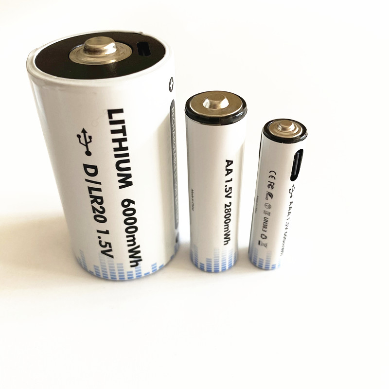 OEM 1500mwh Type C Port USB 1.5V AAA Lithium Rechargeable Battery