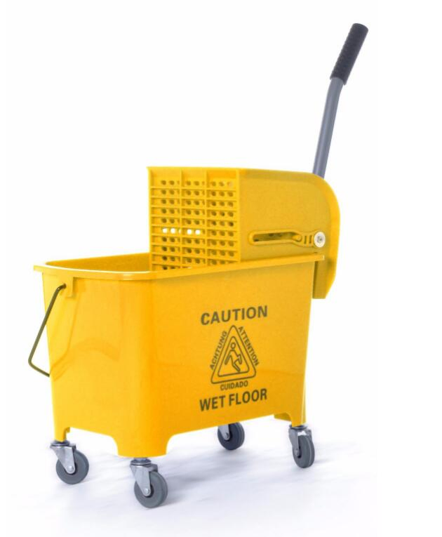 High Impact 36L Yellow Plastic Mop Buckets with Wringer Combo