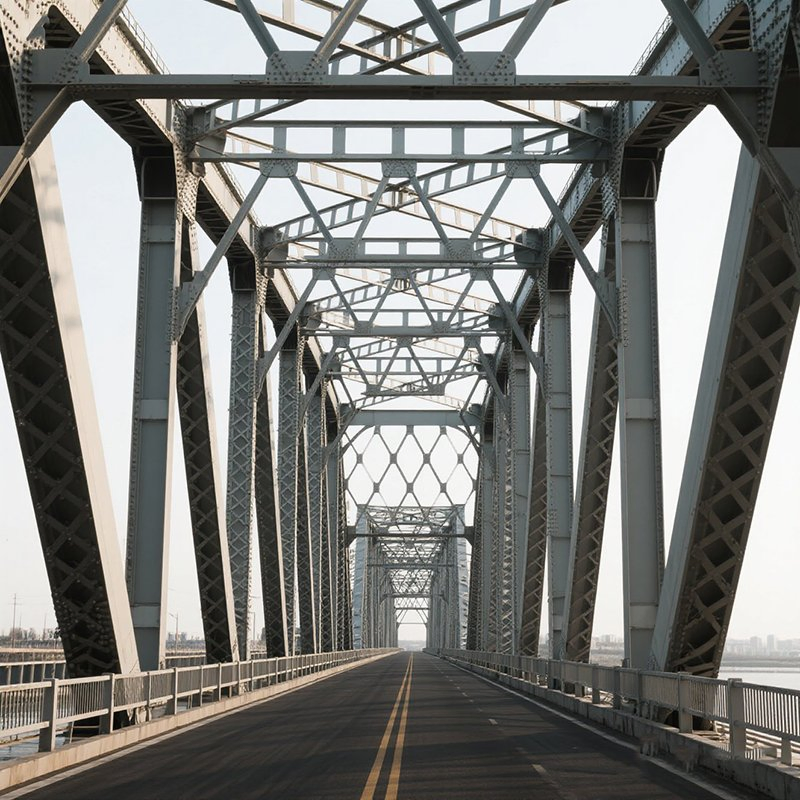 Large Span Steel Structure Bridge for Emergency Purpose Prefabricated Modern Design
