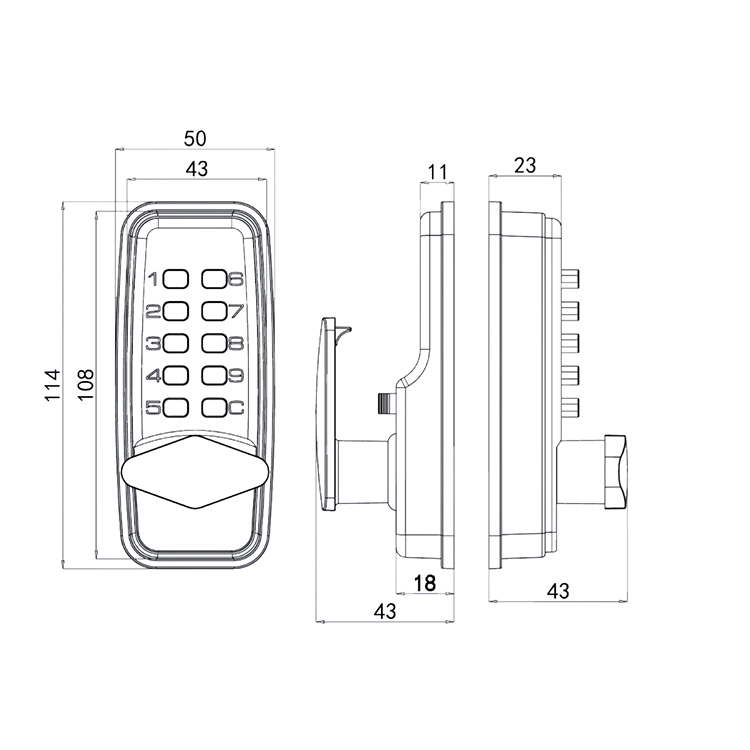 Mechanical Combination Wireless Keypad Ttlock Keyless Combination Lock