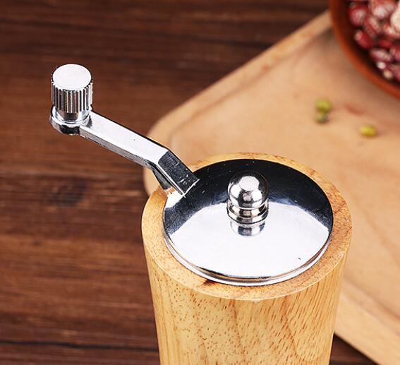 Custom Logo Oak Wood Pepper Spice Mill Grinder Set Handheld Seasoning Mills Grinder Ceramic Grinding Core BBQ Tools Set