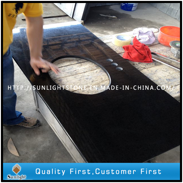 Black Granite G684 Basalt Slab for Kitchen Countertop