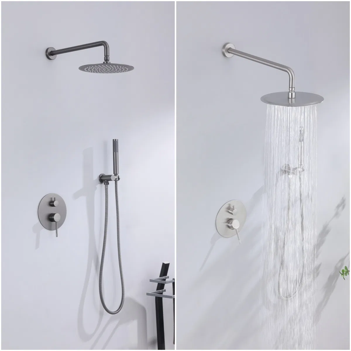 Душевая система с дождевой лейкой, хром