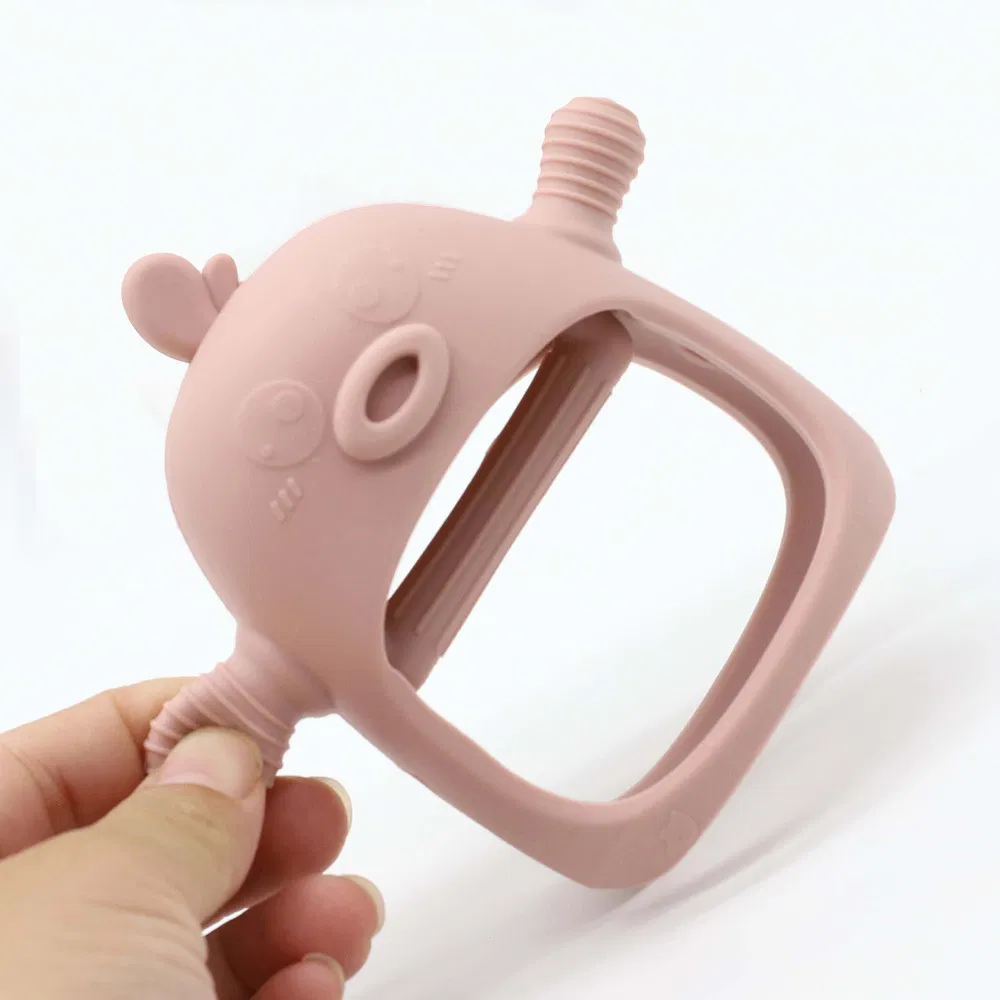 Anti Dropping Wrist Hand Teether Mitten Baby Chew Toys Baby Teething Toy Silicone Teether