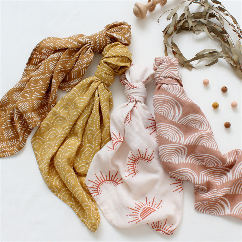 Newborn Solid Bamboo Organic Double Layer Baby Blanket Multi-Use Baby Muslin Swaddle Baby Burp Cloths Baby Towel Baby Muslin Bib