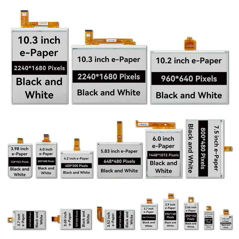 E-Ink Display Module with NFC, Front Light & Touchscreen - White/Black E-Paper Screen, FPC Interface for Custom Integration