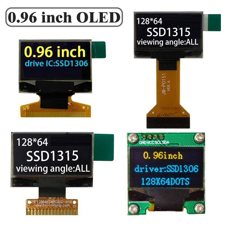 Монохромный OLED дисплей 0.96 дюйма, желтый/синий