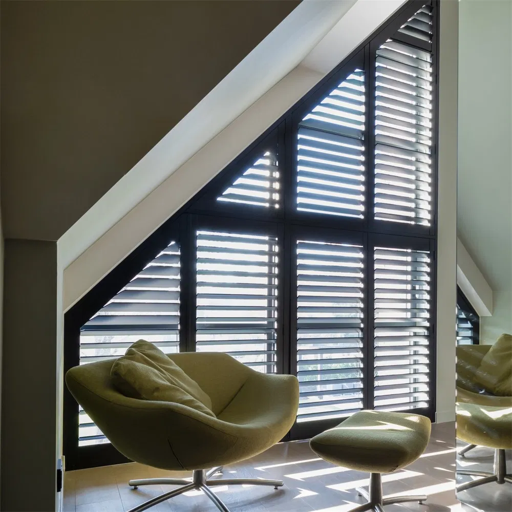 Brown Basswood Shutter Aluminum Solid Wood Window Shutter for Building