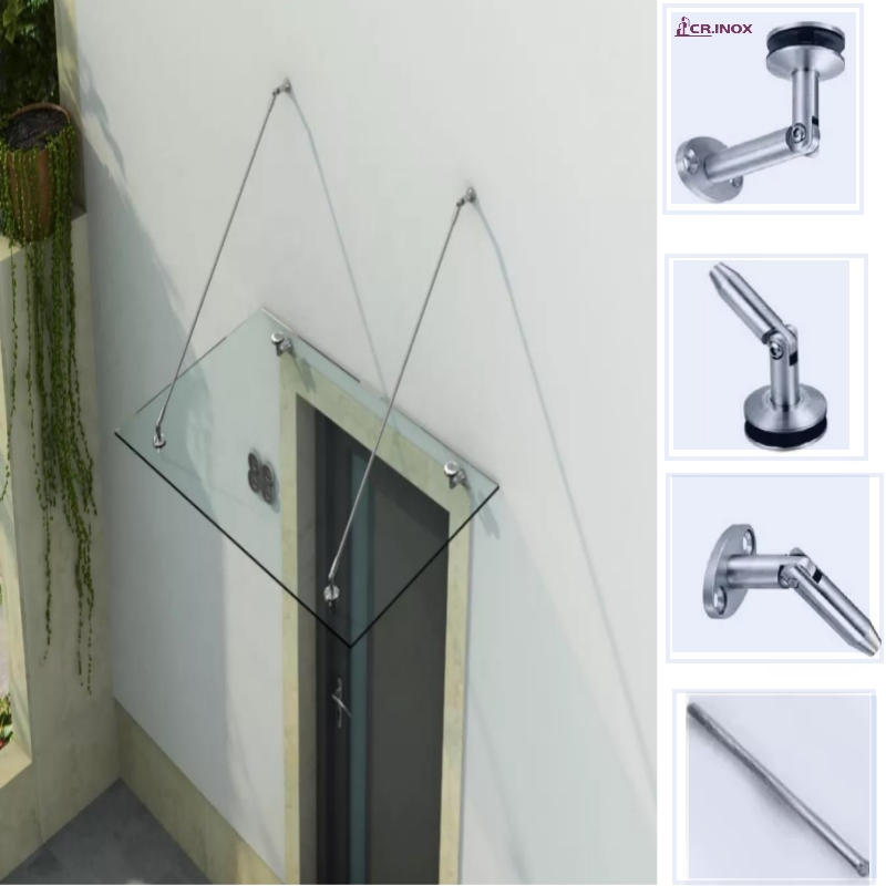Stainless Steel Glass Door Solid Canopy Fittings for Glass Roof System