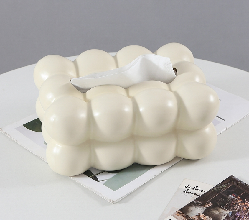 New Arrived Modern White Ceramic Electroplate Tissue Box Cover Tissue Holder Table Napkin Holders Luxury Tissue Box