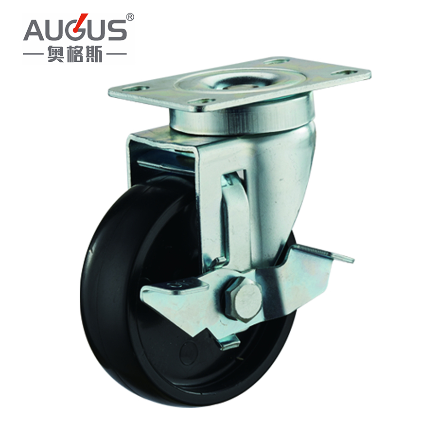 Medium Duty Caster Wheel 3/ 4/5 Inch Industrial Side Mount Caster with Lock