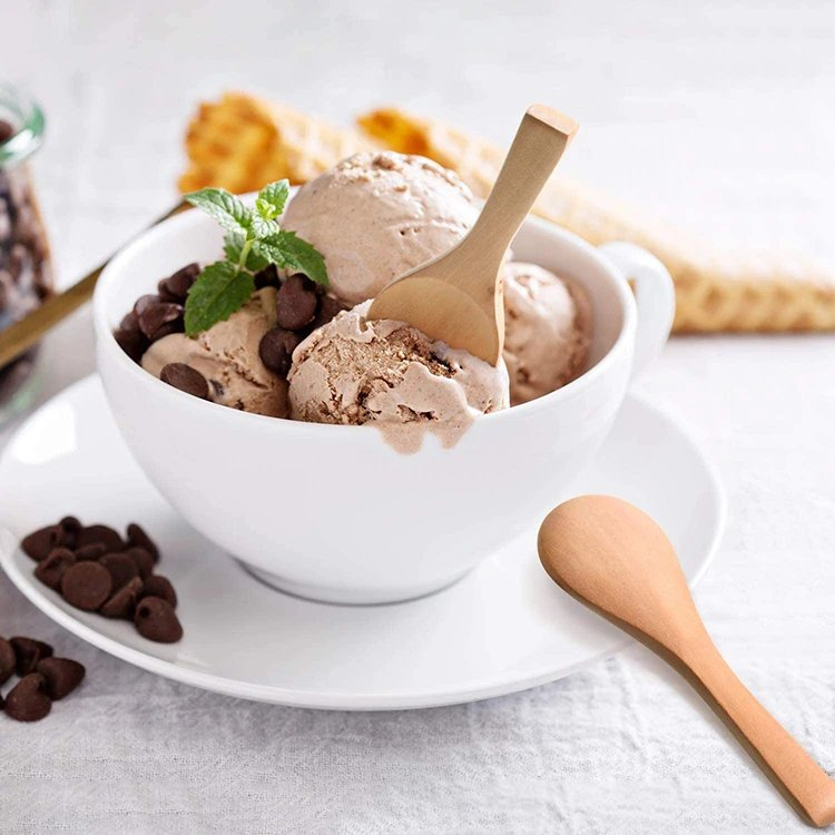 Wholesale High Quality Natural Bamboo Scoop for Face Cream Mini Bamboo Cosmetic Spoons Medicine Spoon