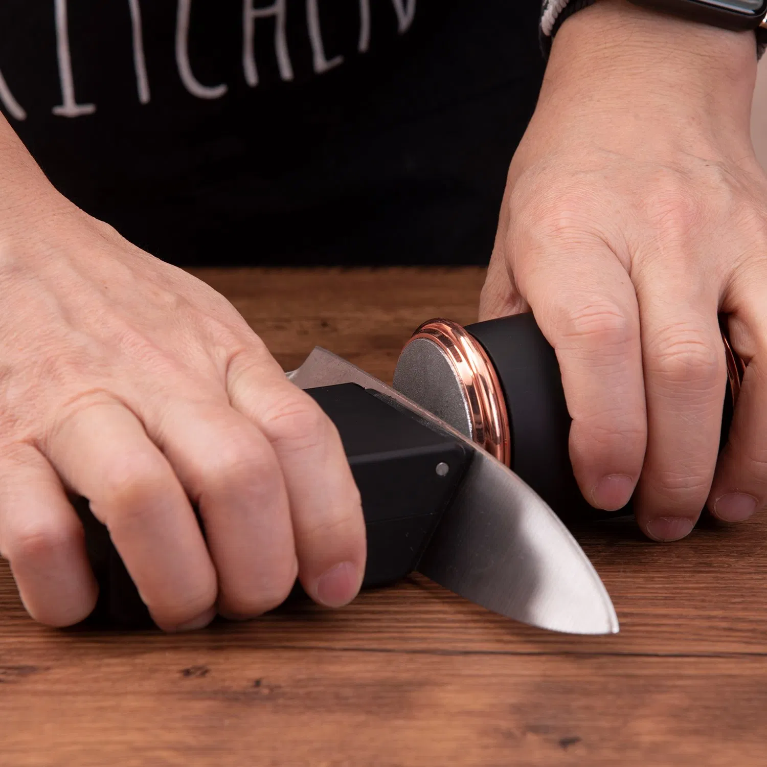 Dual Sharpening Head Knife Sharpener 5 Angle Adjustable 14-30 Degree Easy-Slide Compact-Tool
