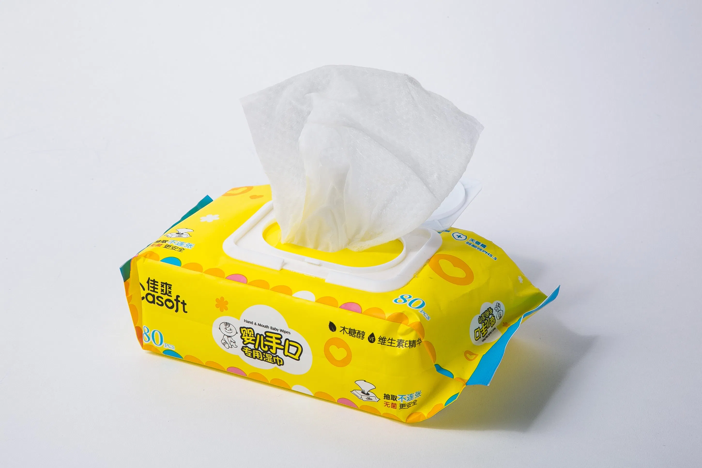 Environment Non-Woven Thick Biodegradable High Score Wet Baby Wipes Soft Touch OEM China Factory Promotion Free Samples