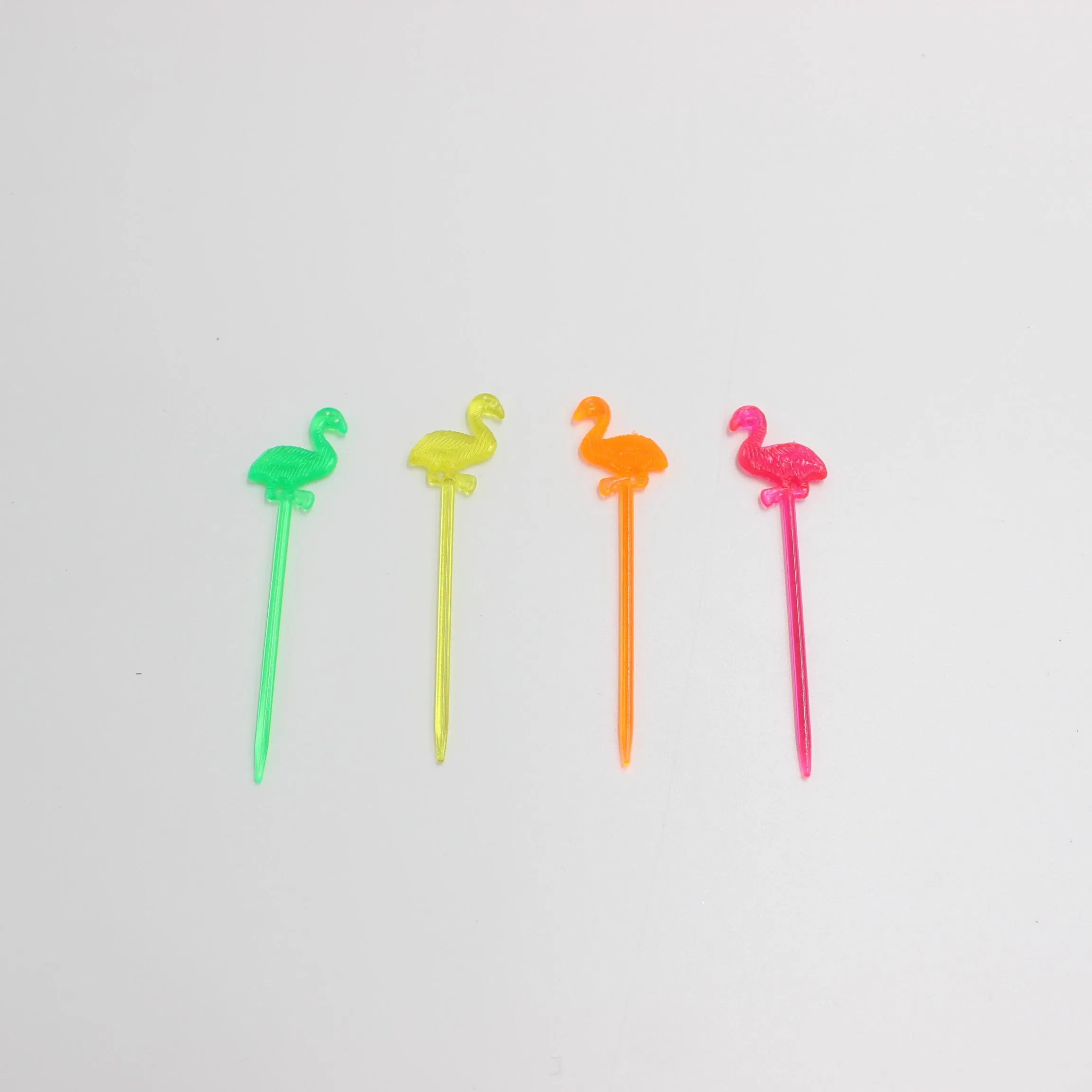 Colorful Disposable Fruit Forks in Fun Flamingo Design
