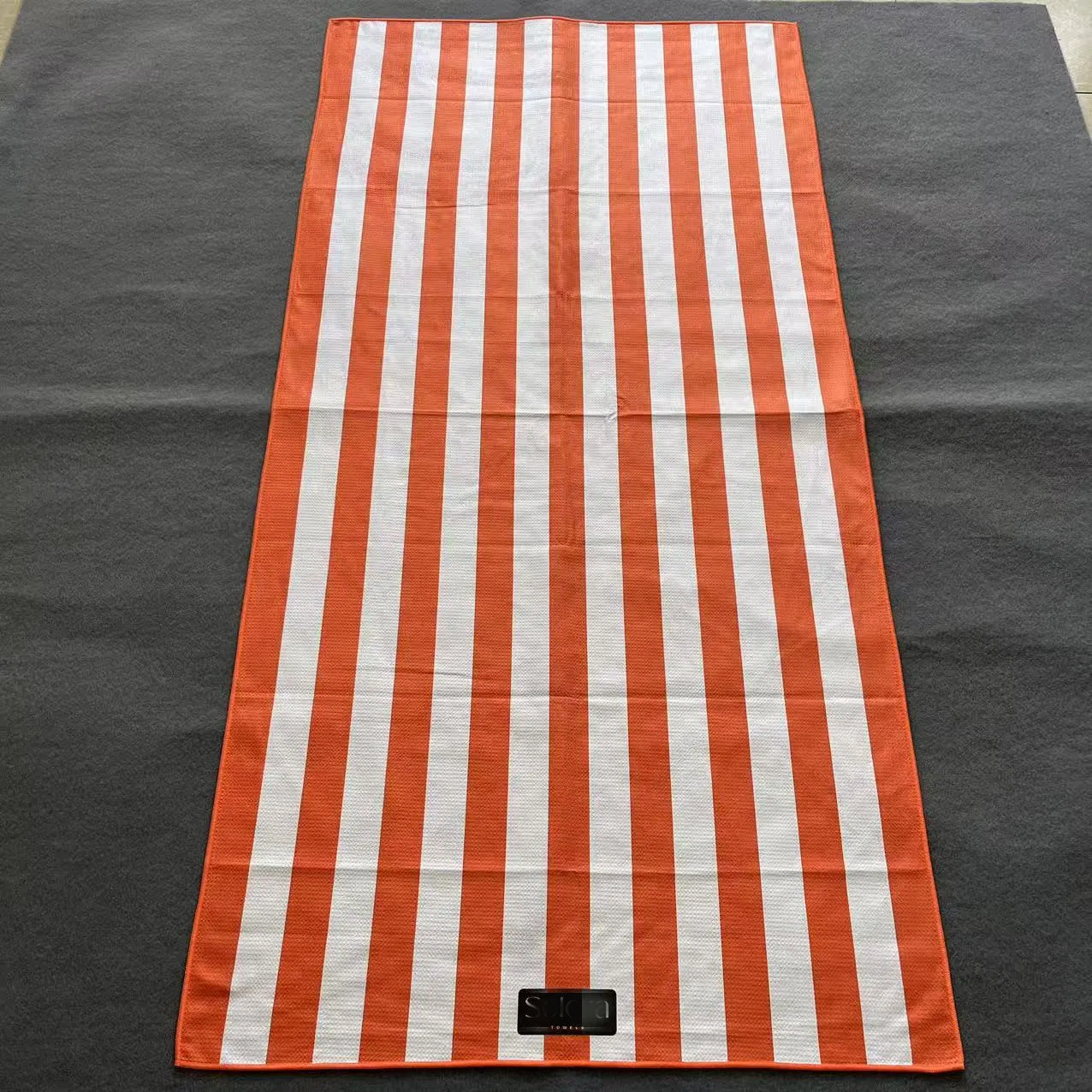 Striped Microfiber Beach Towel Double Printed Quick Dry Beach Travel Towel Custom Microfiber Recycled Waffle Beach Towel