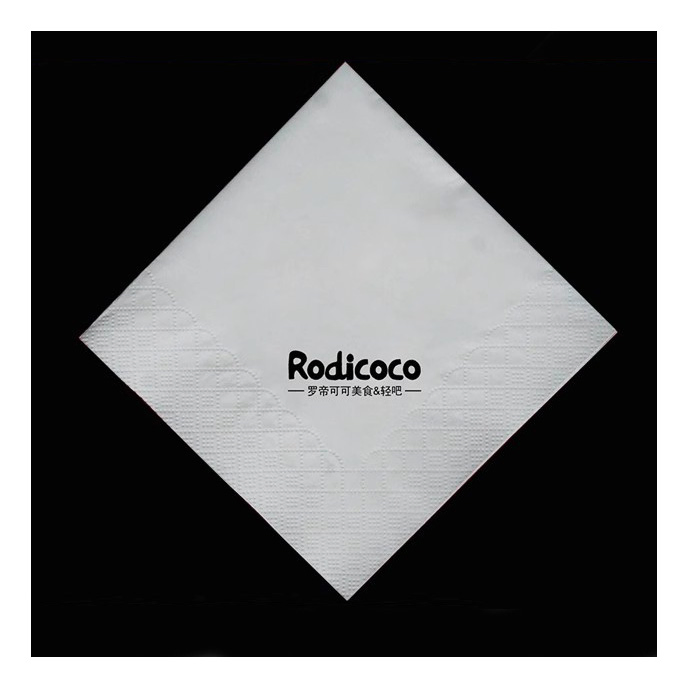 Custom Printed Restaurants Cocktail Dinner Napkin with blue Logo 2 Ply/3 Ply Disposable Beverage Bar Hotels Square Tissue Paper Napkins