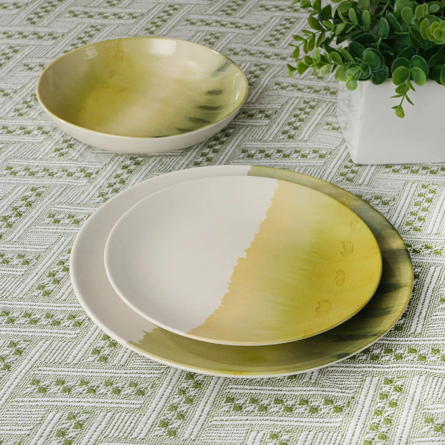 18PCS Stylish Digital Printing Dinnerware Set for Everyday Dining