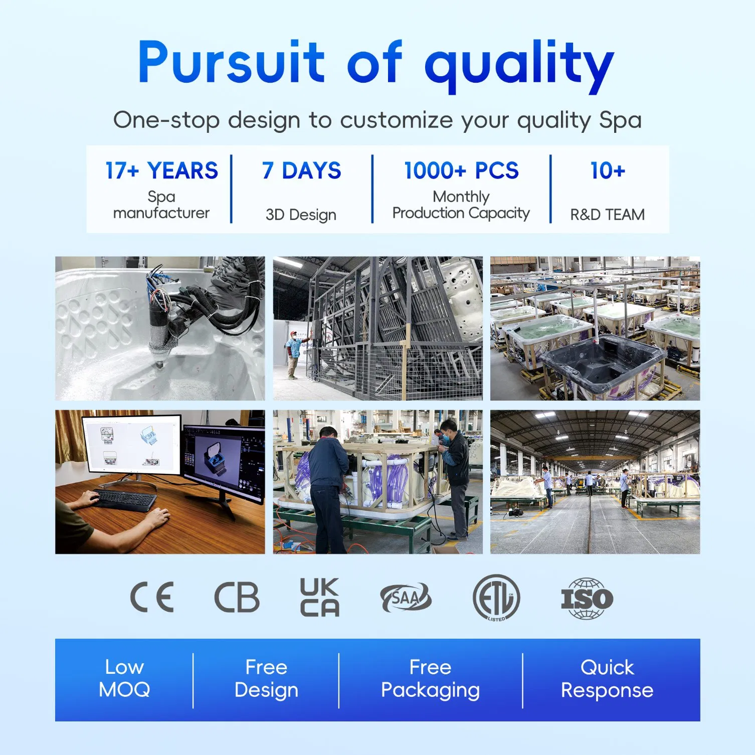 Luxury SPA Outdoor 6-Person Stainless Steel Whirlpool SPA Hot Tub