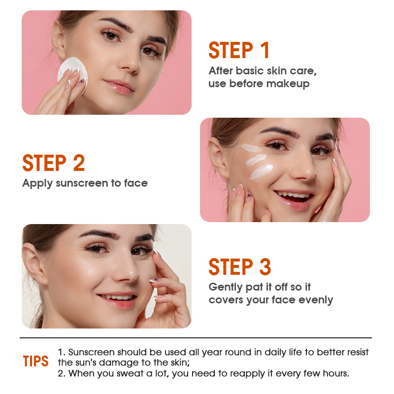Natural Private Label Face Skin Care Whitening Lotion Sunscreen Cream SPF70