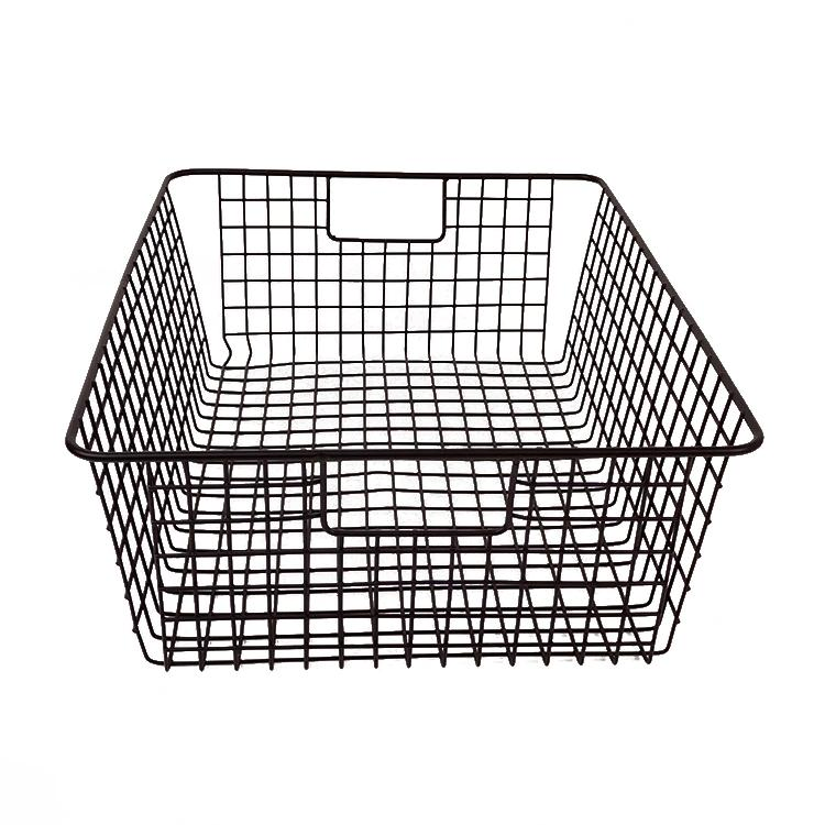 Black Storage Bin Bathroom Kitchen Household Rectangular Wire Basket