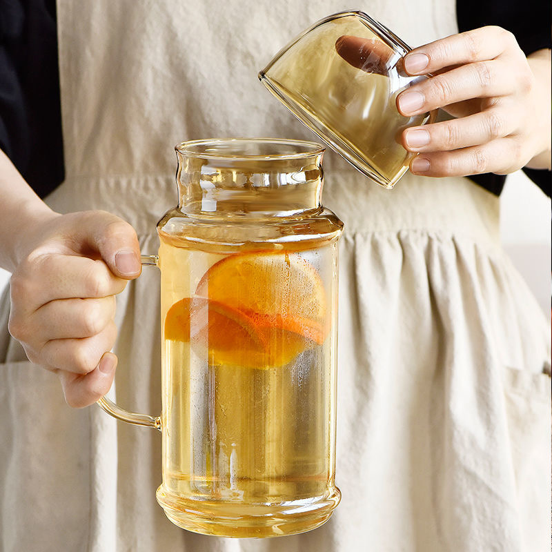 High Borosilicate Glass Pot Large Capacity Teapot Pitcher1.1L Pot Glass Pitcher with Handle
