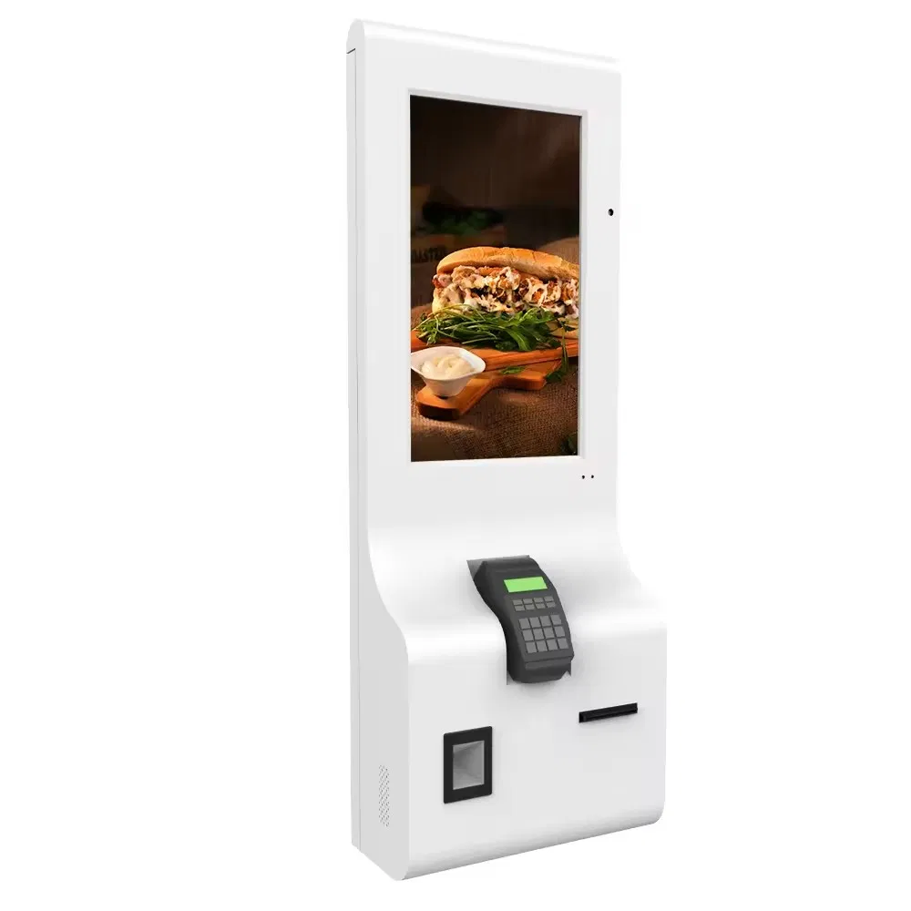 21.5 Inch Self Service Order Payment Touch Screen Kiosk Self Pay Machine Barcode Scanner Kiosk for Restaurant