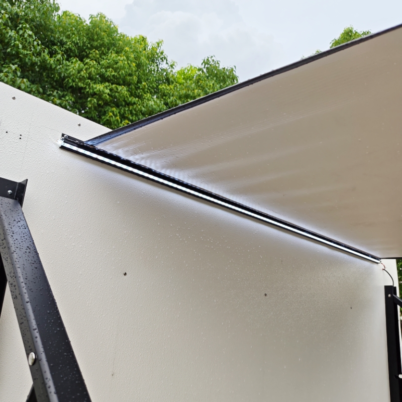 Manual Integrated RV Awning with Remote Control Retractable Sunshade Canopy for Camper