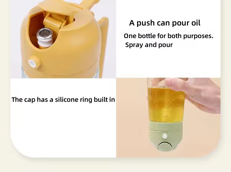 2 in 1 Oil Sprayer Glass Oil Sprayer Bottle with Pourer for Cooking Olive Oil Dispenser and Sprayer