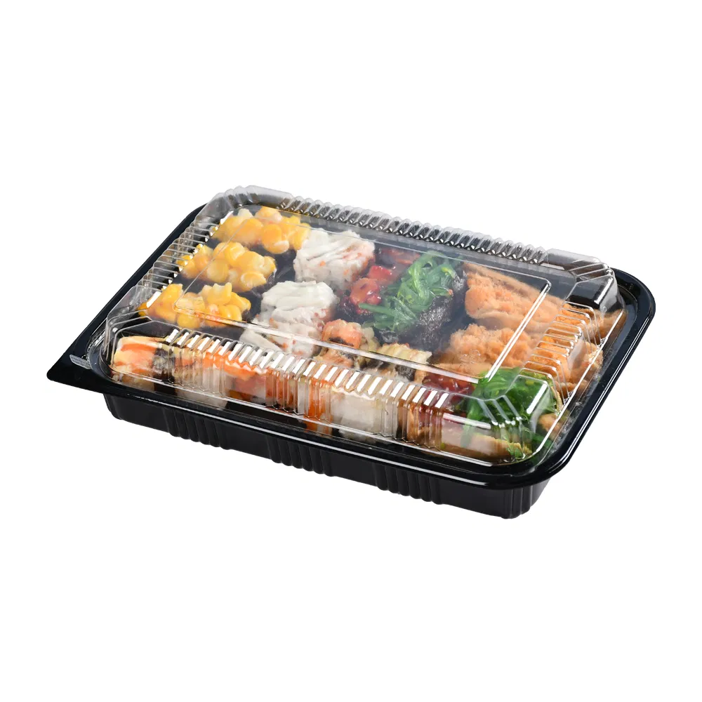 Disposable Bento Box Rectangular Take Away Plastic Food Packaging Lunch Box