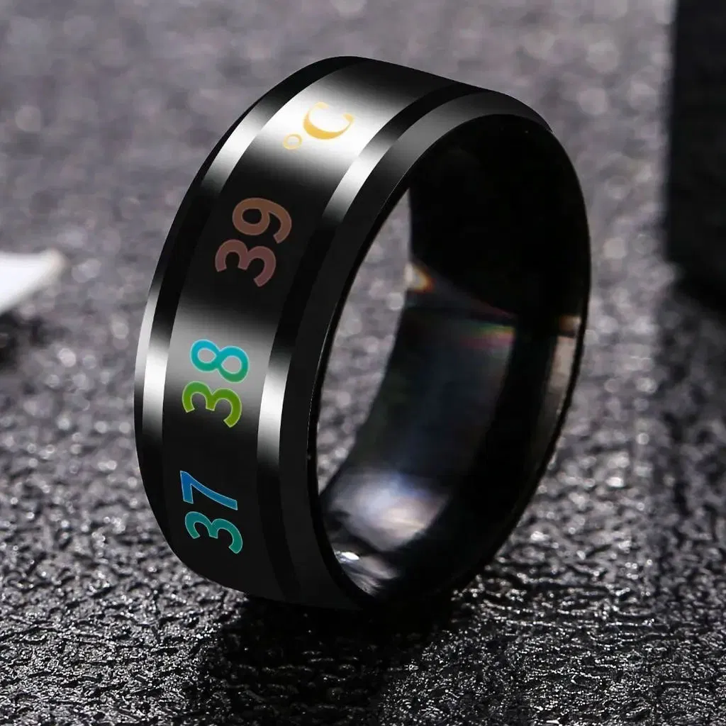 Wholesale Custom Jewelry European and American Style Lighter Smart Ring Temperature Sensing Titanium Steel Men's Shape Ring
