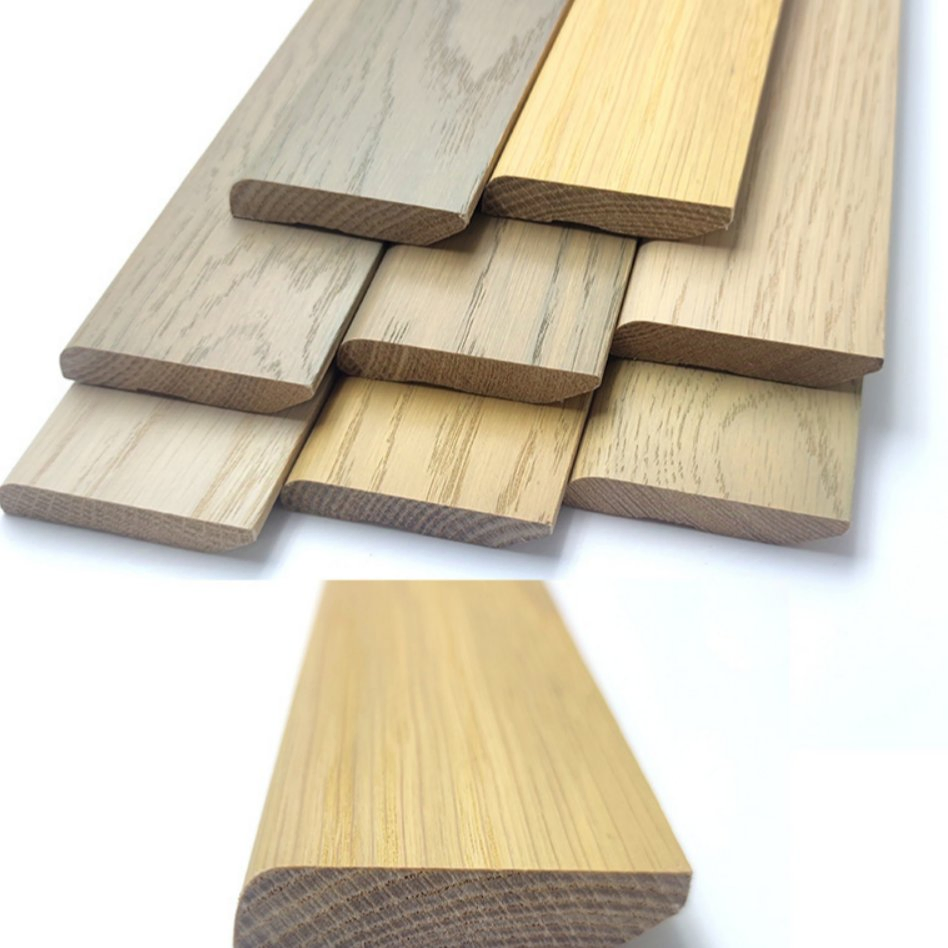 Eco Friendly Wooden Skirting Board Smooth Surface for Yoga Studio Interior Decoration