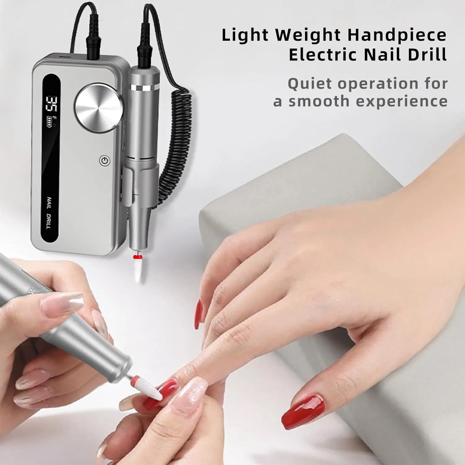 Hot Sale 35000rpm Rechargeable Nail Drill Professional Electric Acrylic Gel Nails Kit Manicure Pedicure Polishing Shape Tools