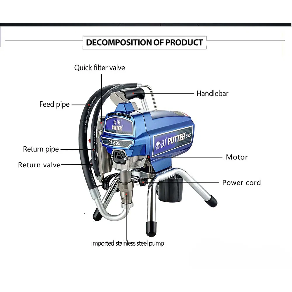 220V Powered Intelligent Controlled Paint Sprayer