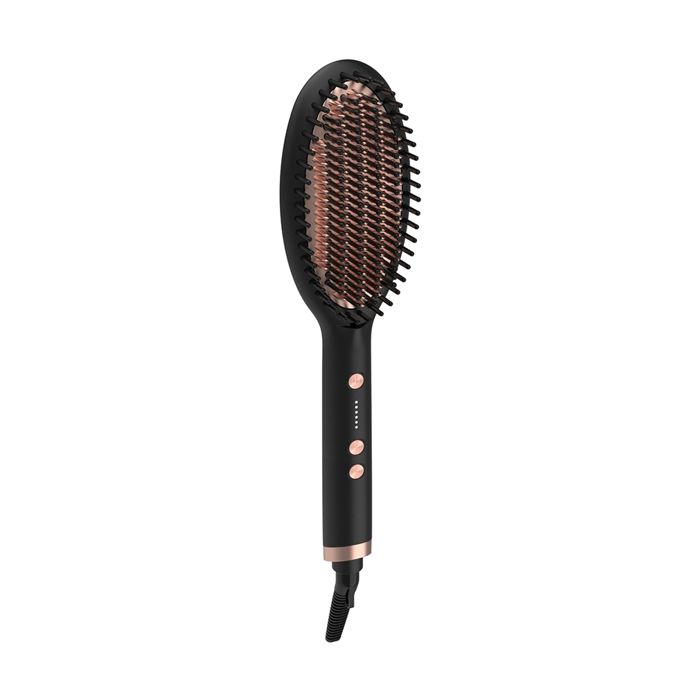 110-240V Electric PTC Heated LED Hair Straightening Comb Home Salon Hair Straightening Brush Curling Comb