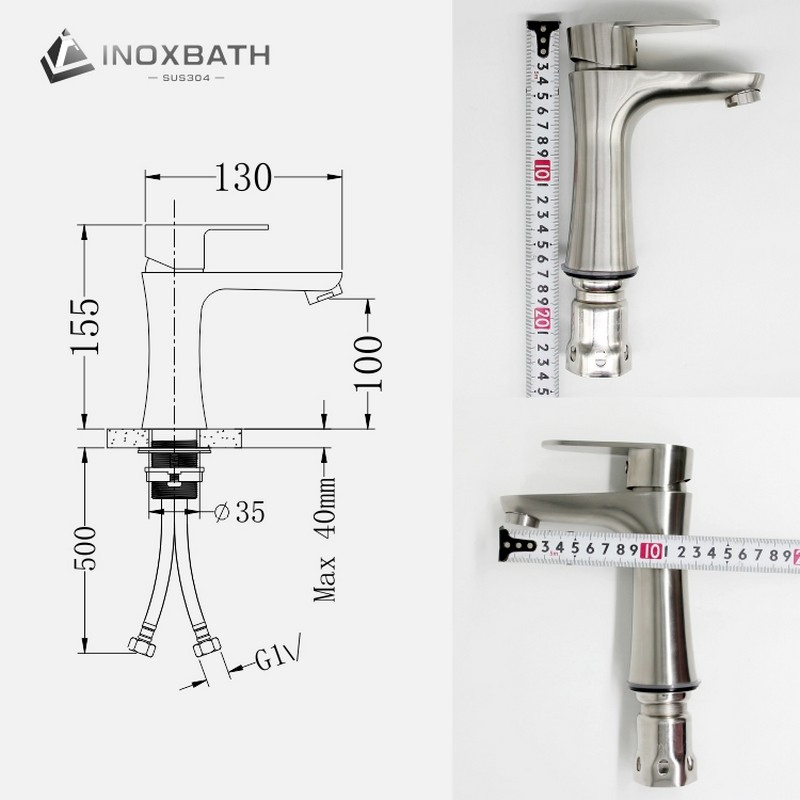 Смеситель для раковины из нержавеющей стали