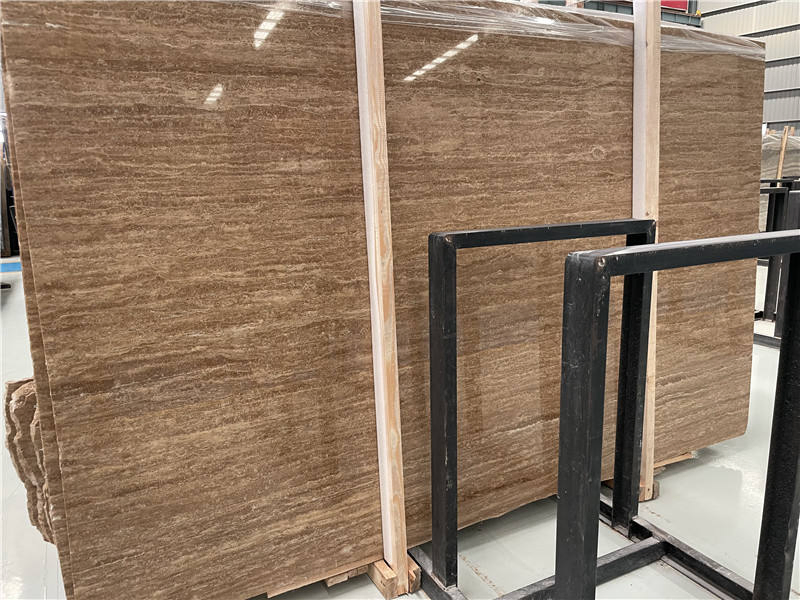 Resistance Travertine Exterior Wall Natural Stone Beige Travertine Stone Slab
