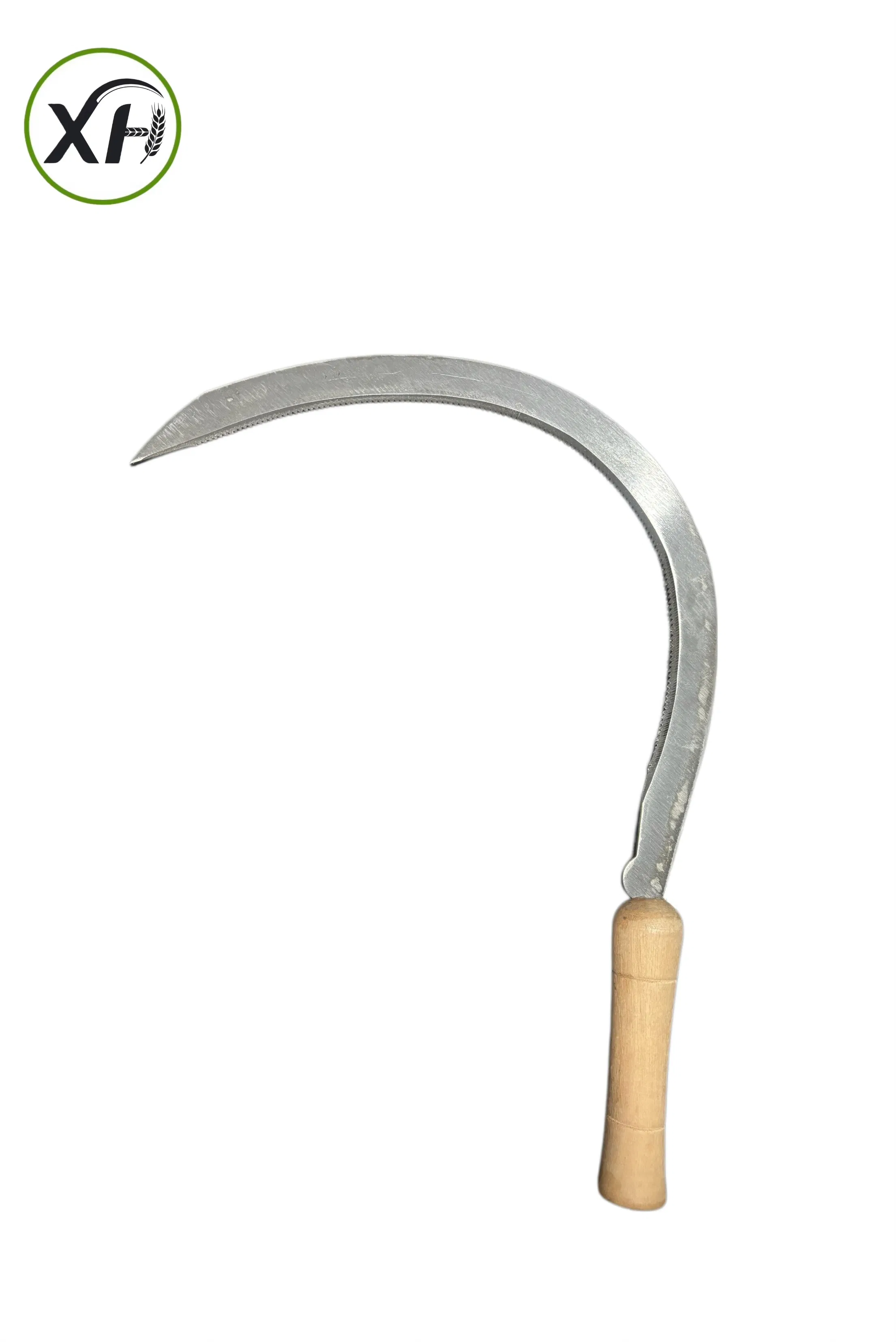 16'' High Quality Carbon Steel Agricultural Garden Tool Grass Tooth Curved Sickle with Wooden Handle Sickle