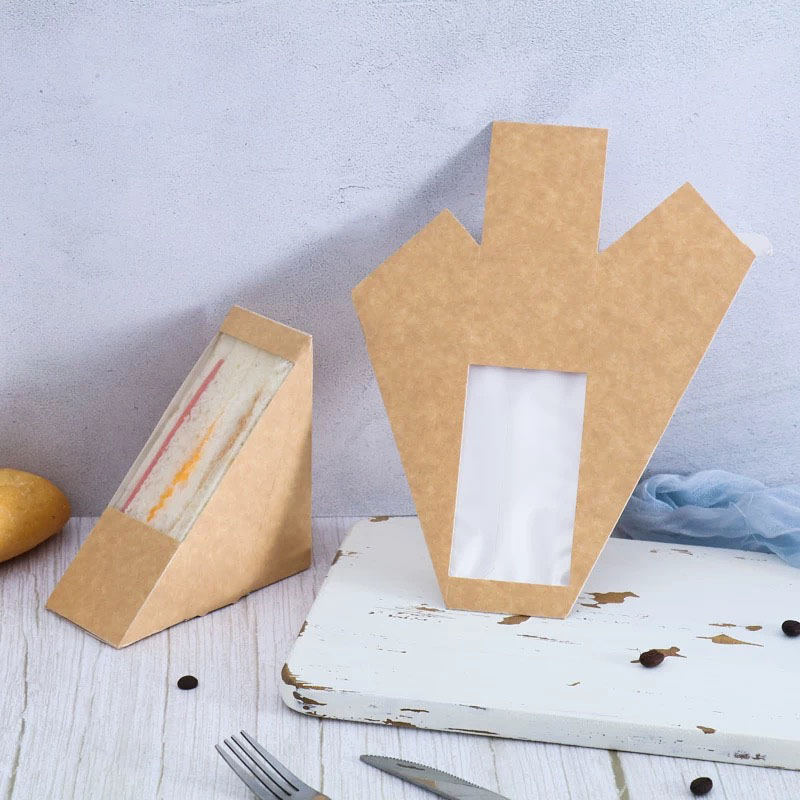 Kraft Eco-Friendly Sandwich Paperboard Packaging Box for Food Customizable